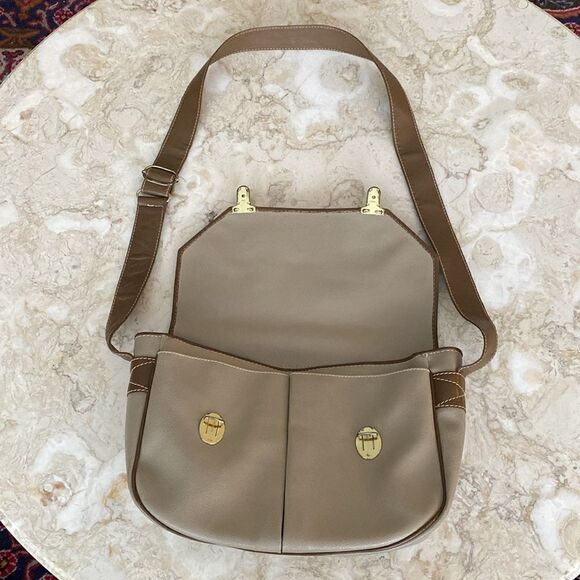 Trussardi Crespo Collection Italian Leather Unisex Messenger Bag Vintage - Picture 9 of 16